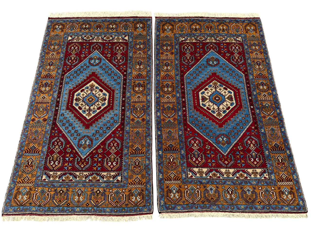 El Dokuma Çift Yahyalı Halısı Sıfır 120x210 Turkuaz Kök Boya Halı