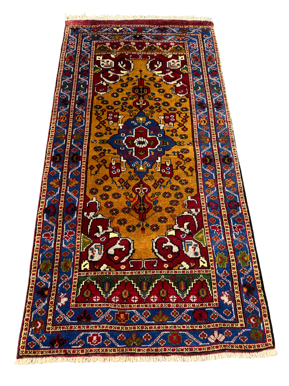 El Dokuma Sıfır Obruk Halısı 100x200 Kök Boya %100 Yün Halı