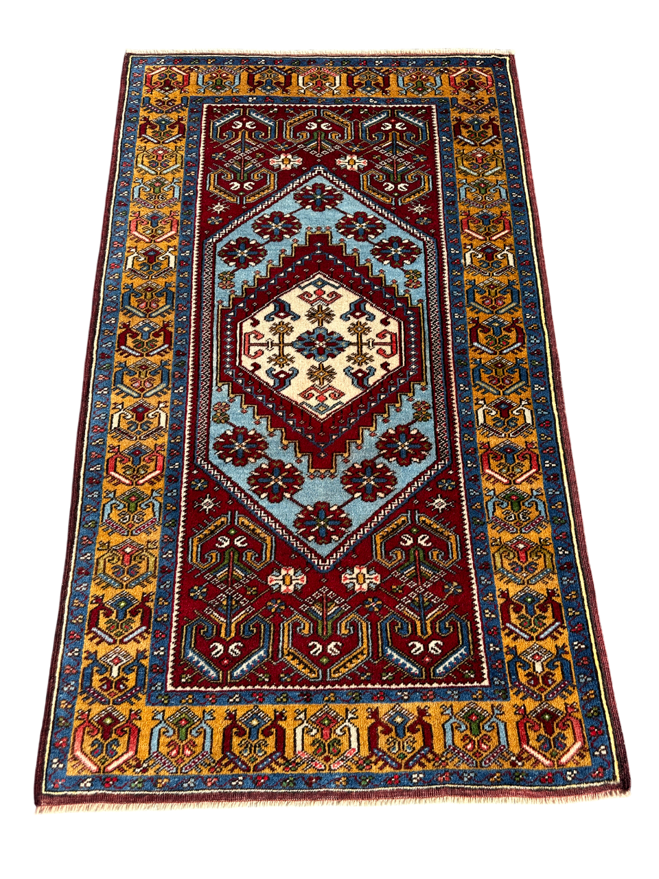 El Dokuma Sıfır Yahyalı Halısı 97x165 Kök Boya Yün Özel Dokuma