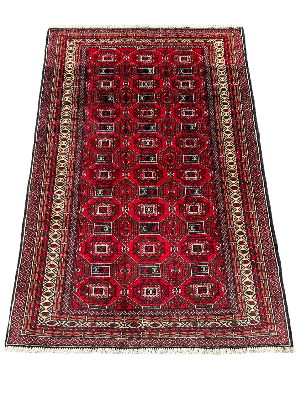 El Dokuma Sıfır Buhara Halısı 100x150 Kırmızı Kök Boya Yün Halı