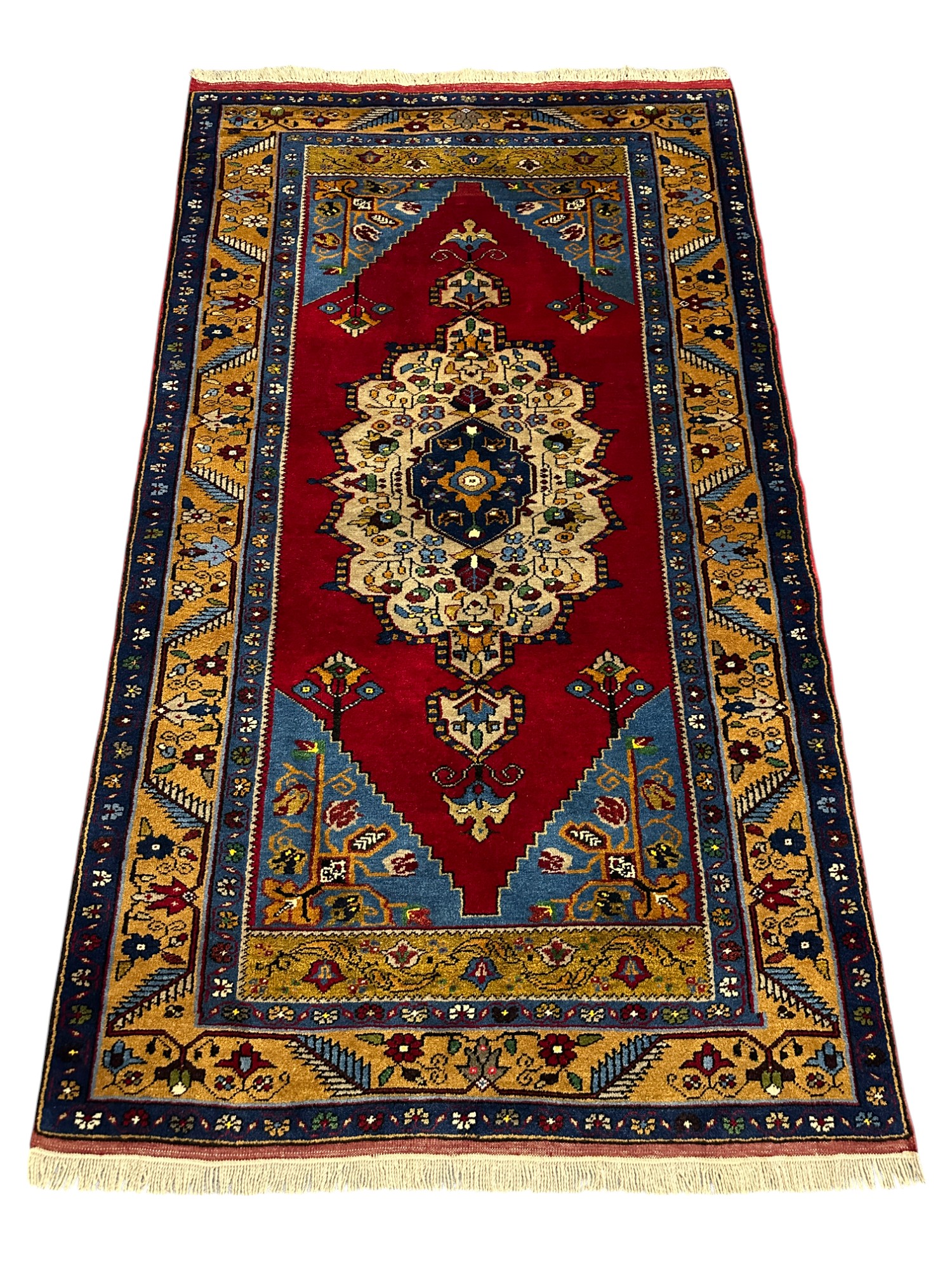 El Dokuması Aykırı Model Büyük Yahyalı Halısı 123x210 Kök Boya